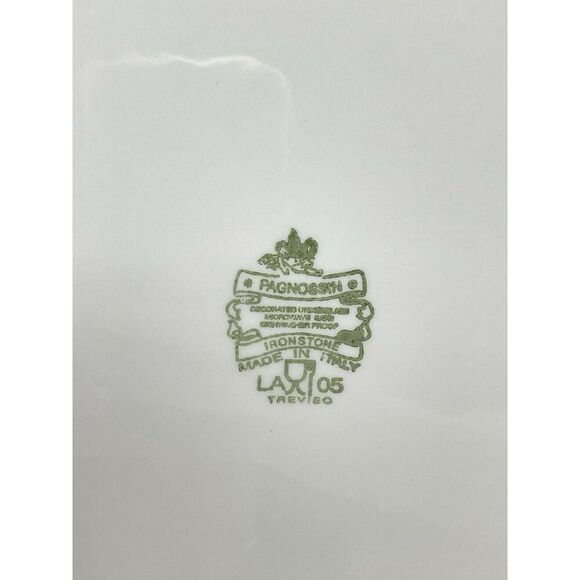 Pagnossin Ironstone Treviso Italy Spa Yellow Blue Charger Chop Plate 12” - Picture 6 of 6